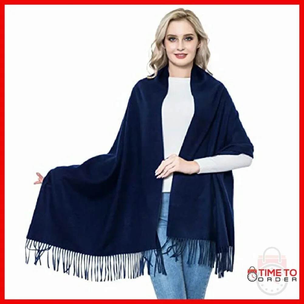Large Winter Wool Scarf Shawl Wrap - Super Soft Warm Pashmina Travel